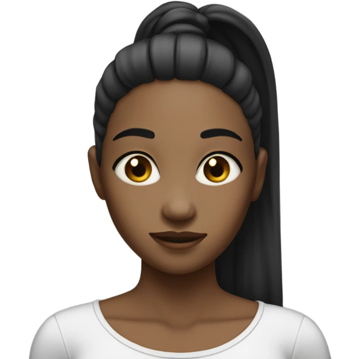 black and white lady with ponytail with hyperpigmentation on her cheek  emoji