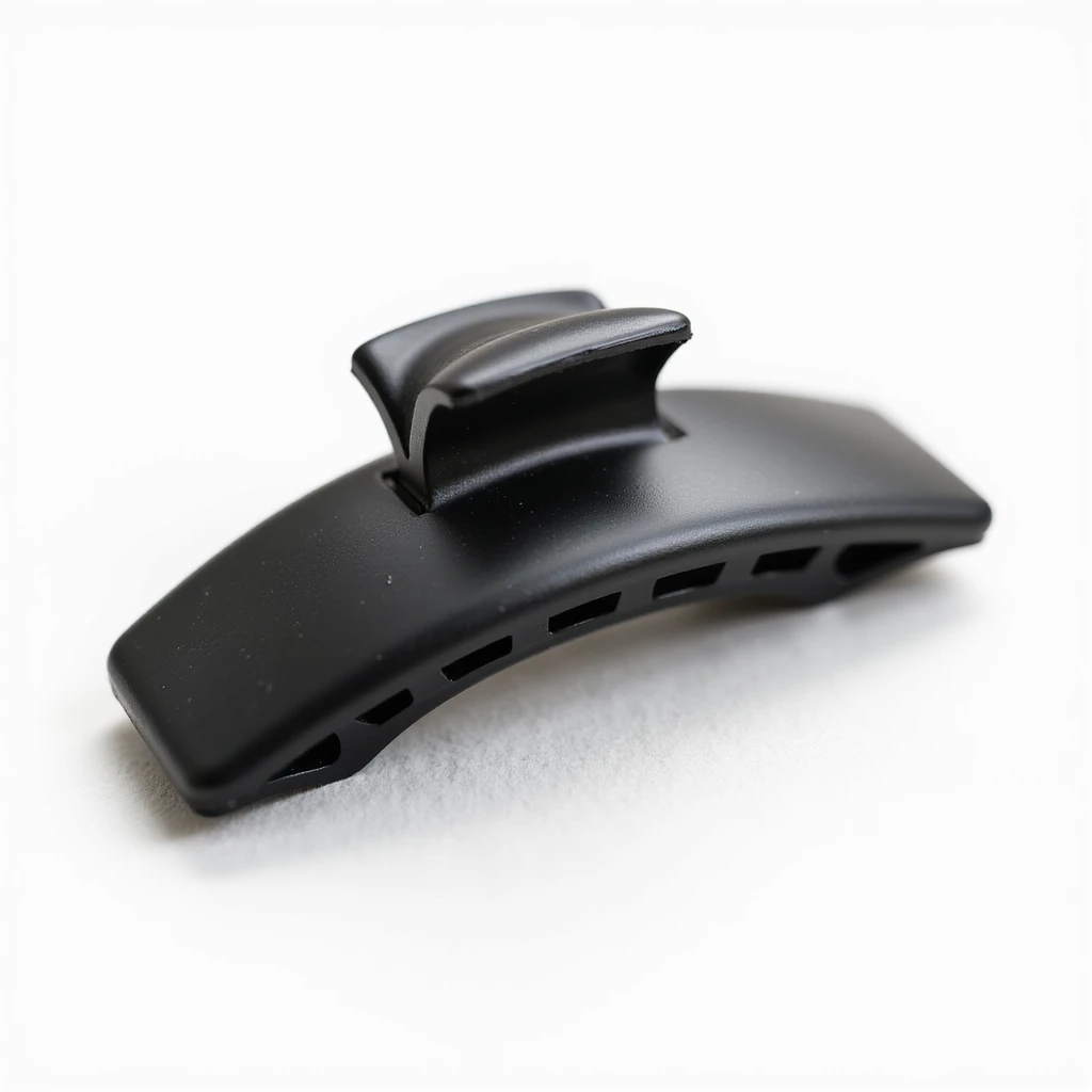 realistic hairclip made of matte black metal, photorealistic, isolated, no hair, neutral background emoji
