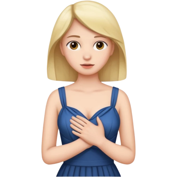 una mano en pecho vestido emoji