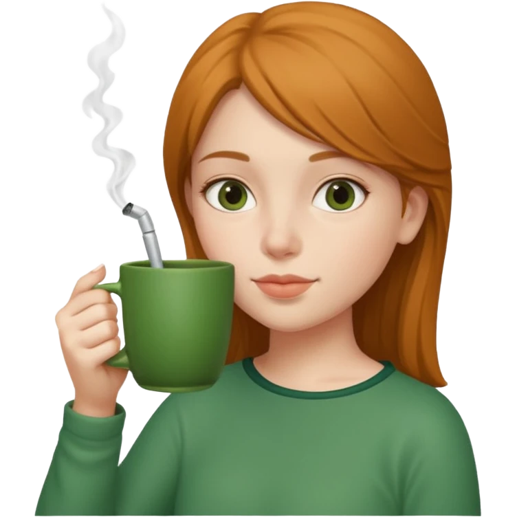 una chica tomando mate emoji
