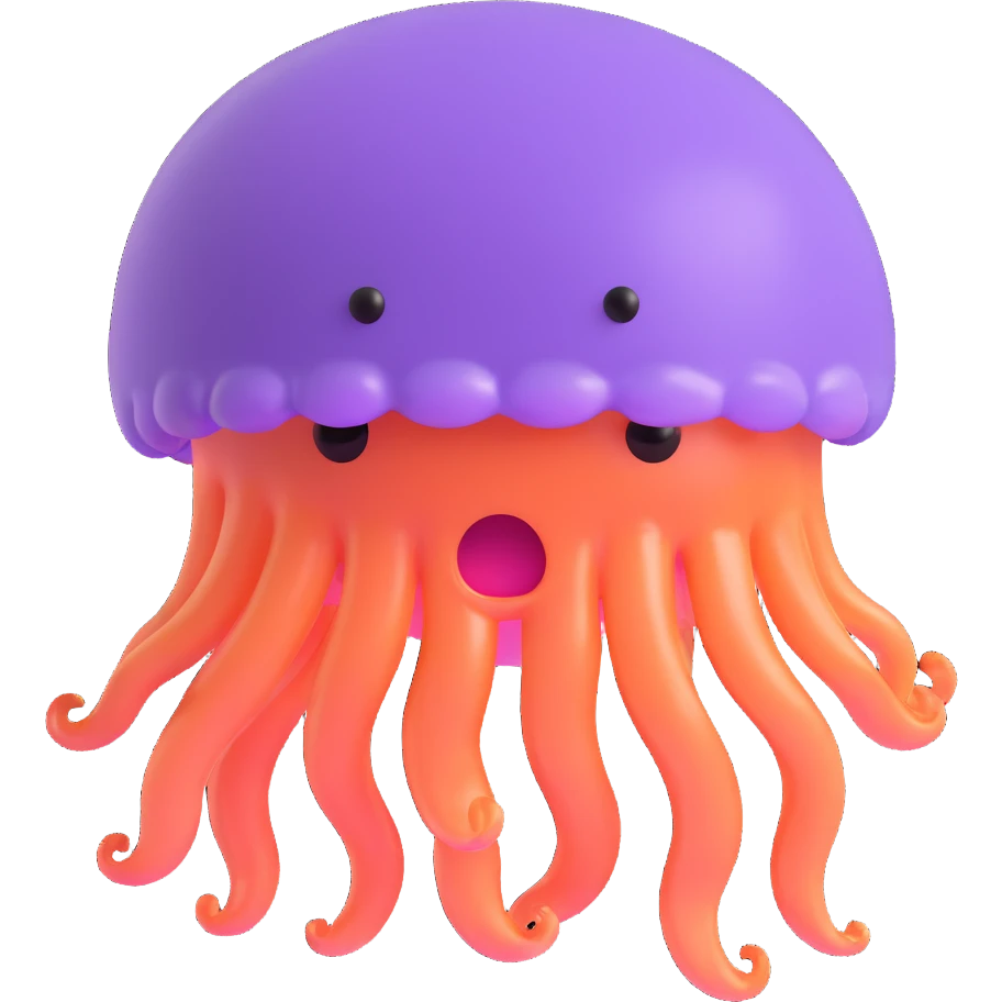 A scary crazy jellyfish emoji