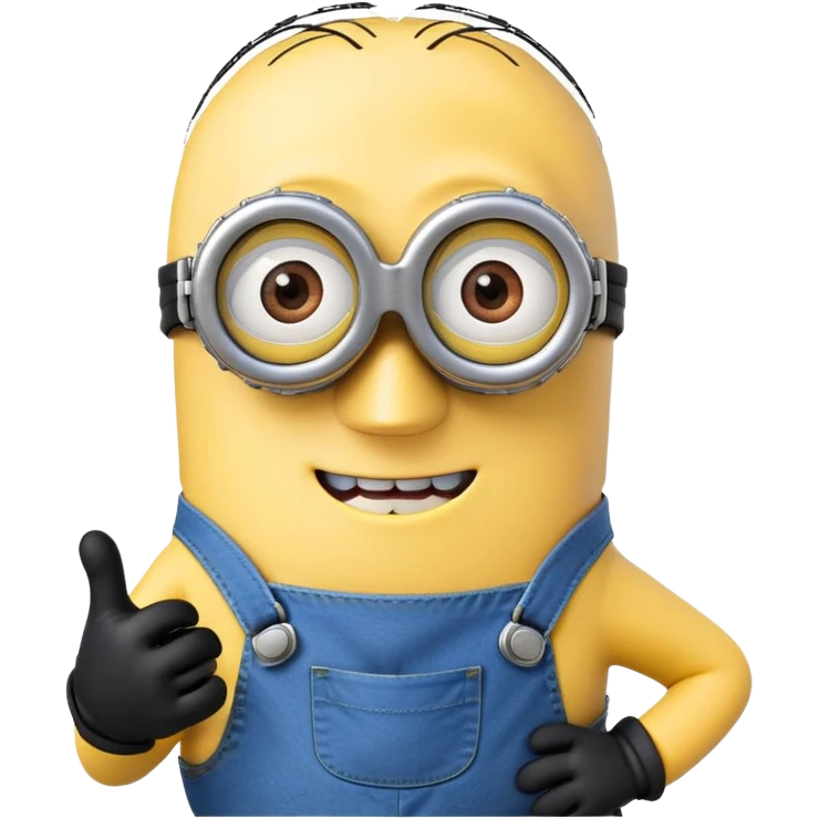 minion from despicable me, yellow character with blue overalls and goggles emoji