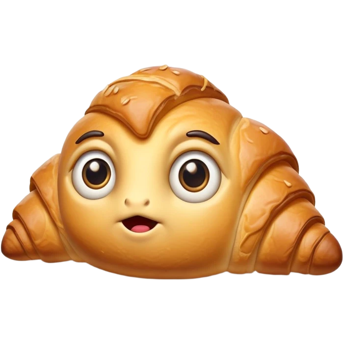 Croissant with eyes emoji