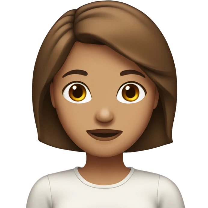 brown-haired girl bob love emoji