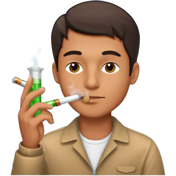 Man smoking from pong emoji