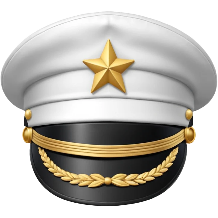 white captain hat closeup alone emoji
