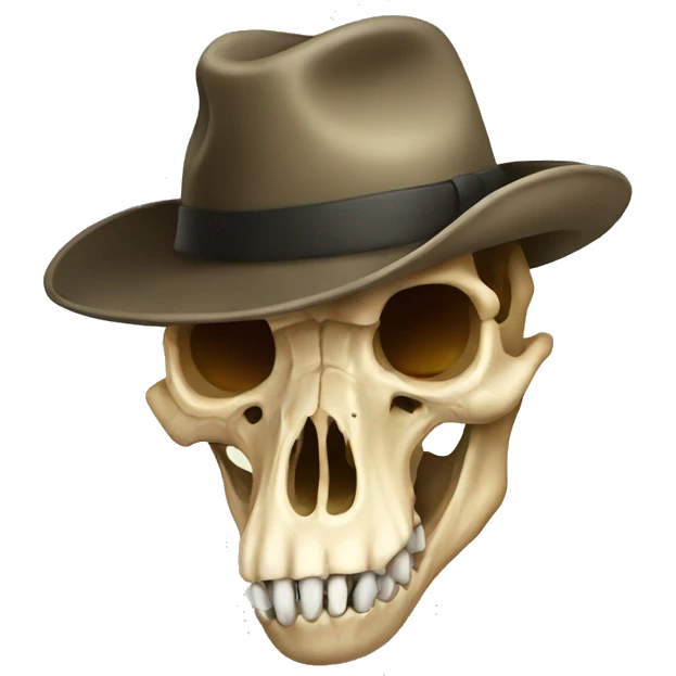 dinosaur skull with hat emoji