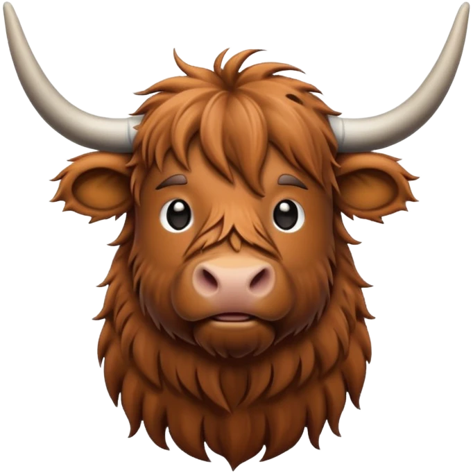  line art highland cow emoji