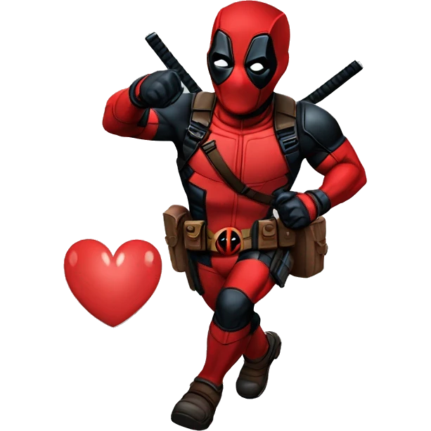 Deadpool haciendo un corazón  emoji