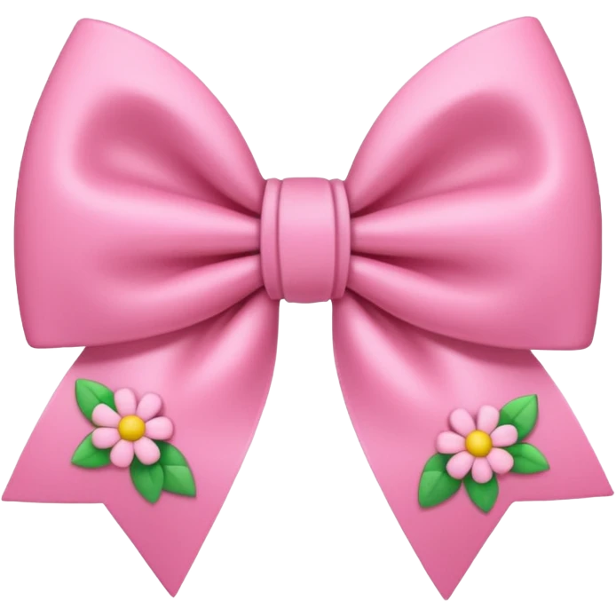 pink cute aesthetic bow with flowers no background emoji