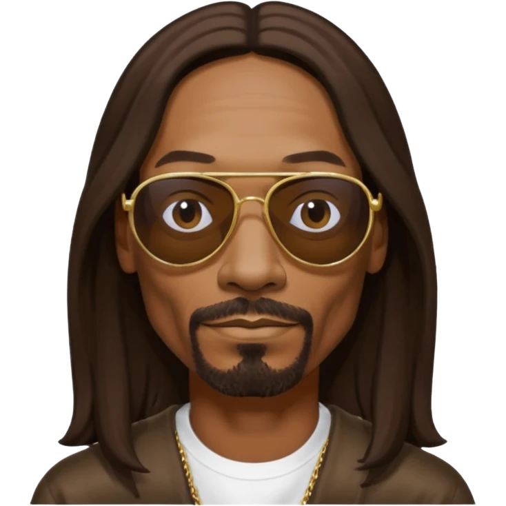 Snoop Dogg with dark brown long hair emoji