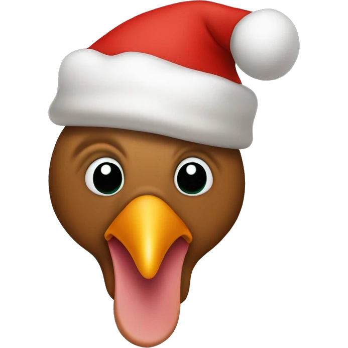 cooked turkey with a christmas hat emoji  emoji