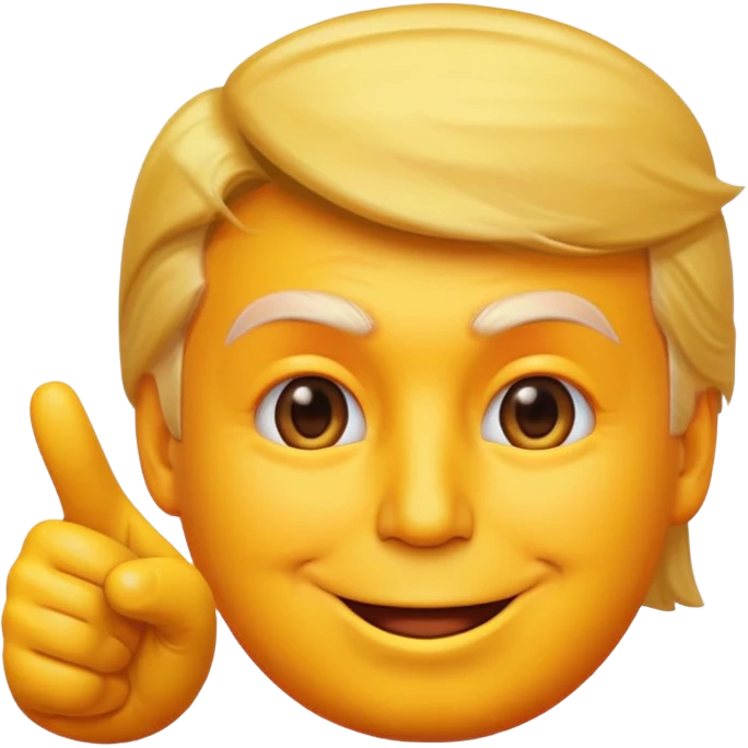 make the donald trump pointing face as a yellow emoji face emoji