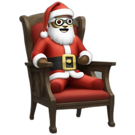 Santa in vr headset on chair emoji