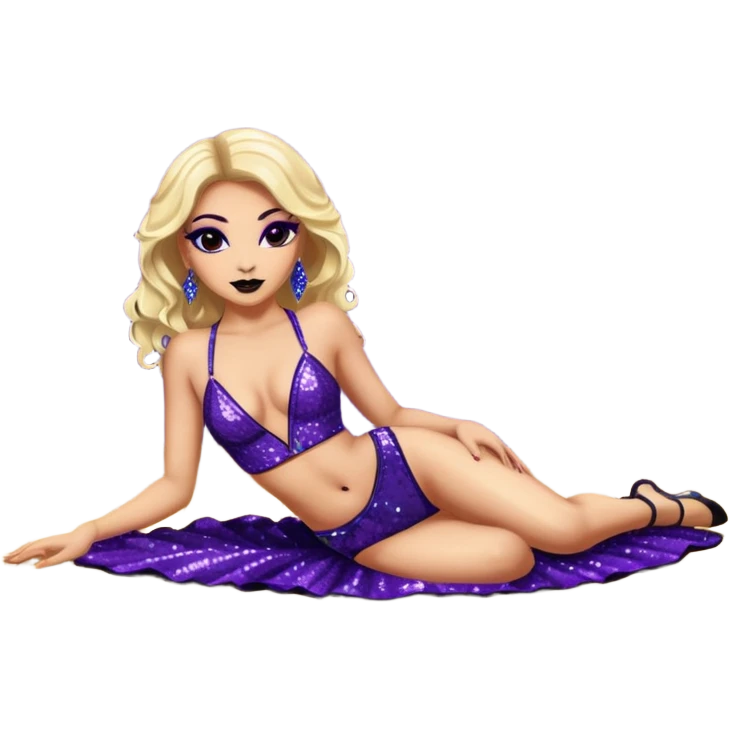 Light skin Exotic dancer lying on stage emoji