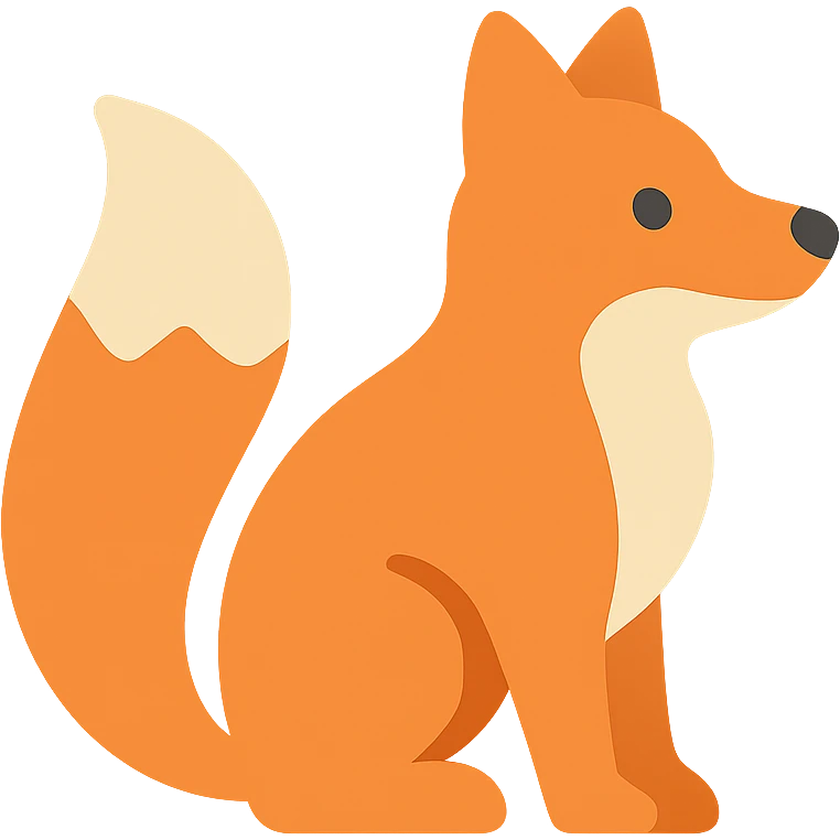 fox, flat color icon, clean and modern emoji