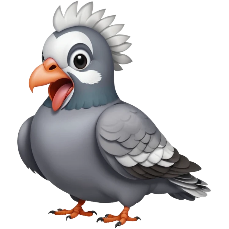 Pigeon screaming emoji