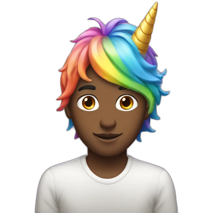 Posh-boy-with-rainbow-unicorn-hat emoji