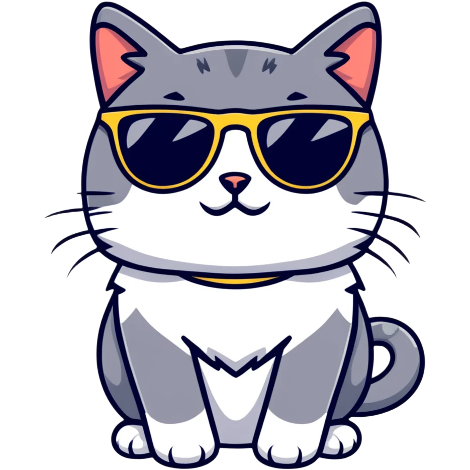 Cat with sunglasses emoji