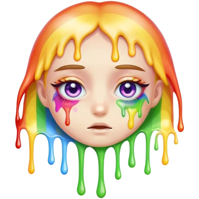 cute melted rainbow eye emoji