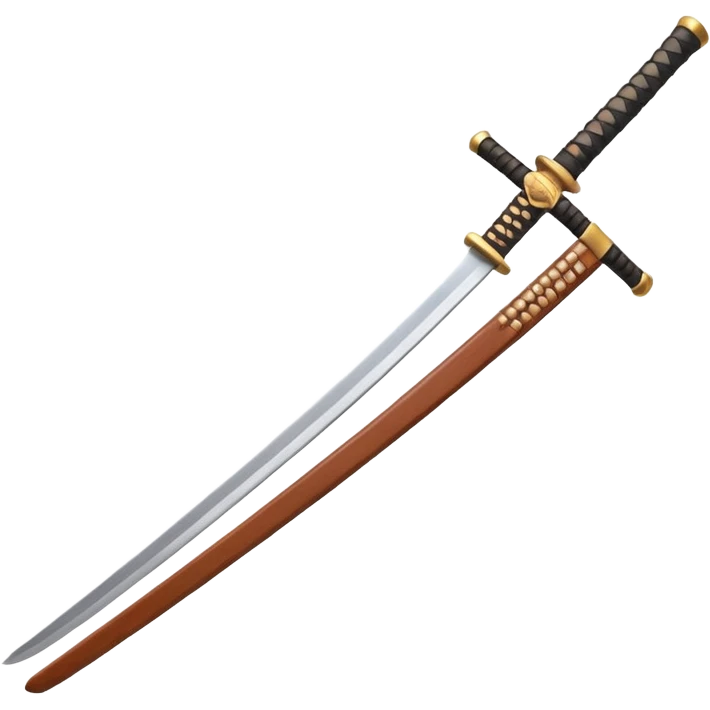 samurai training wooden sword object icon, traditional bokken, smooth polished wood, katana shape, simple guard, 3D cartoon, mobile game icon style, centered, clean background, soft shadow, no text, no watermark
 emoji