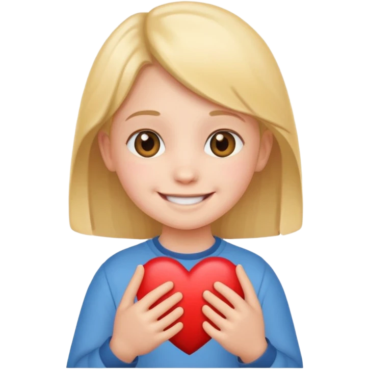 Child holding heart emoji  emoji