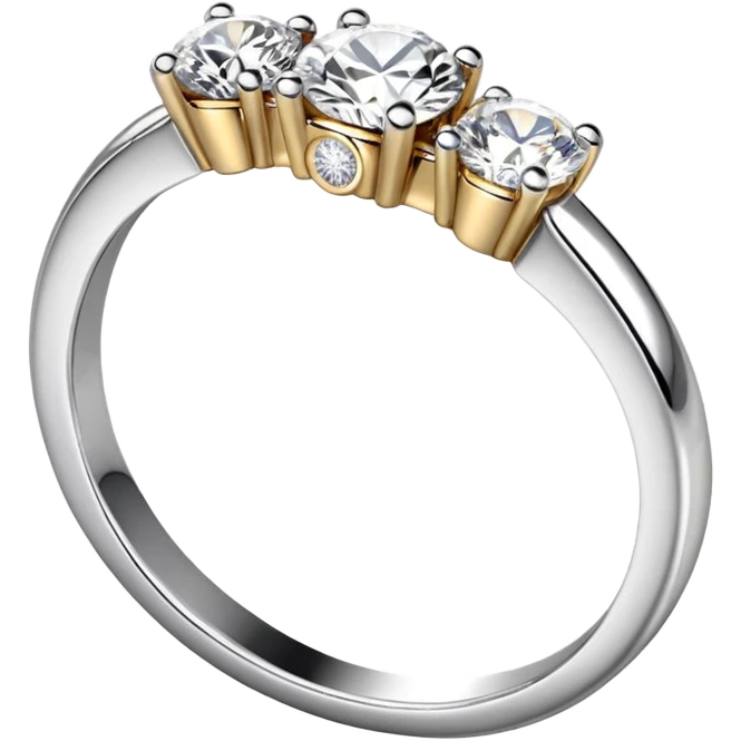 Tot et moi ring two toned mostly silver it’s a ring with two diamonds  emoji