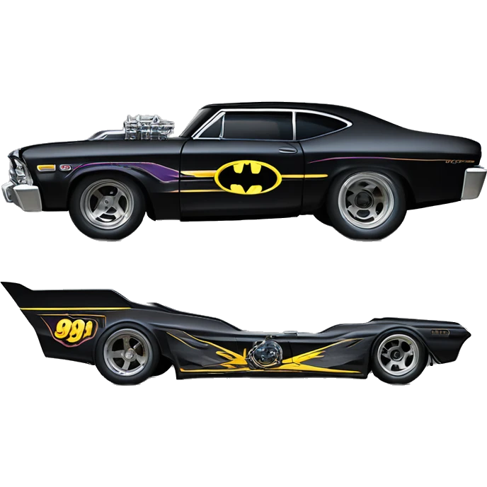 Radio Controlled 69 Nova Batman’s favorite, shaped like a top fuel Dragster with exposed suspension  emoji