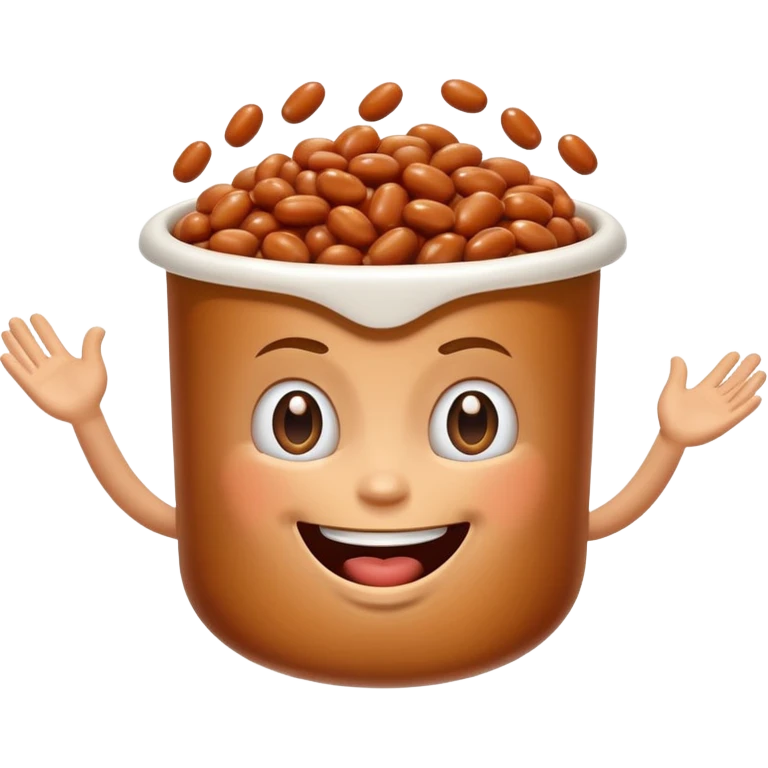 Make flying baked bean faces emoji