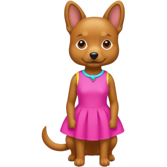 DOG wearring neon fashion dress emoji