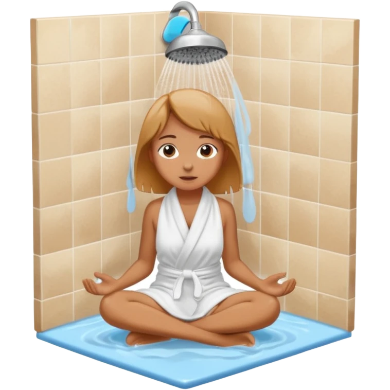 girl sitting on shower floor emoji
