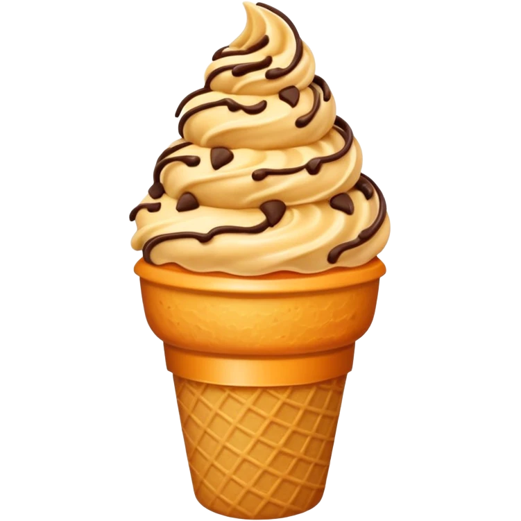 Orange and chocolate Ice cream with a chocolate chip on a top emoji