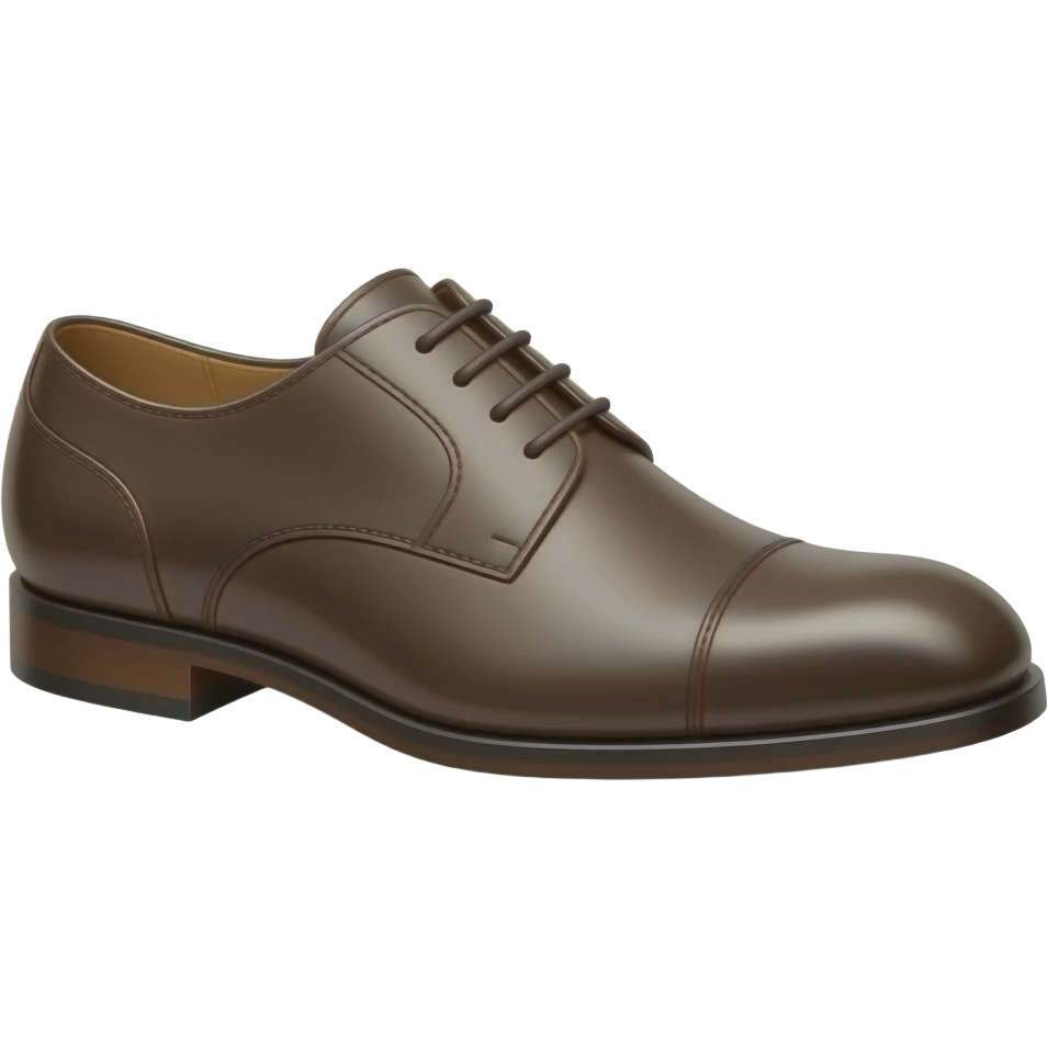 Minimalist emoji of classic men’s formal shoes, sleek and polished, masculine style, muted earthy tones (#556250, #939C89, #F4DAB9, #FCF0E4), clean vector, minimal shading emoji