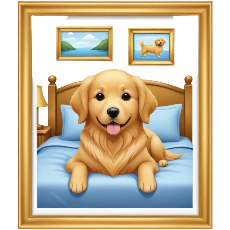 Bedroom with a dog in it emoji