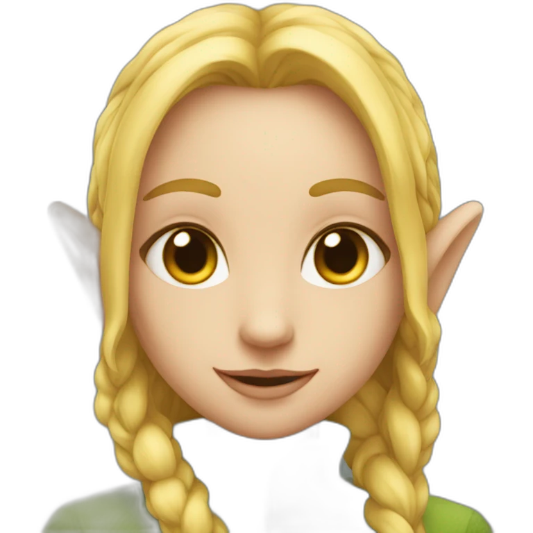 une Elfe sur un chat emoji