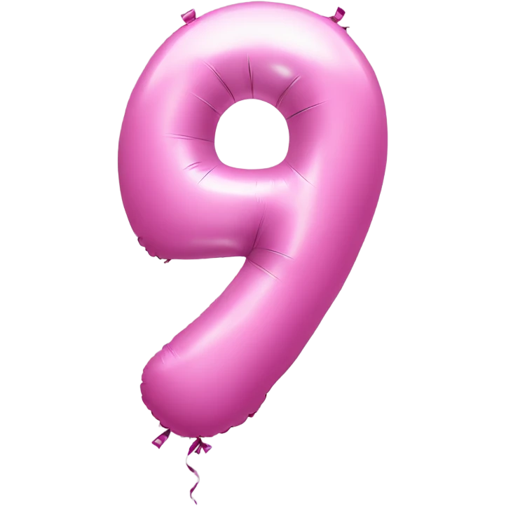 pink balloon shaped like number 19 emoji