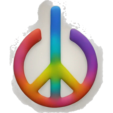 Colorful peace sign emoji