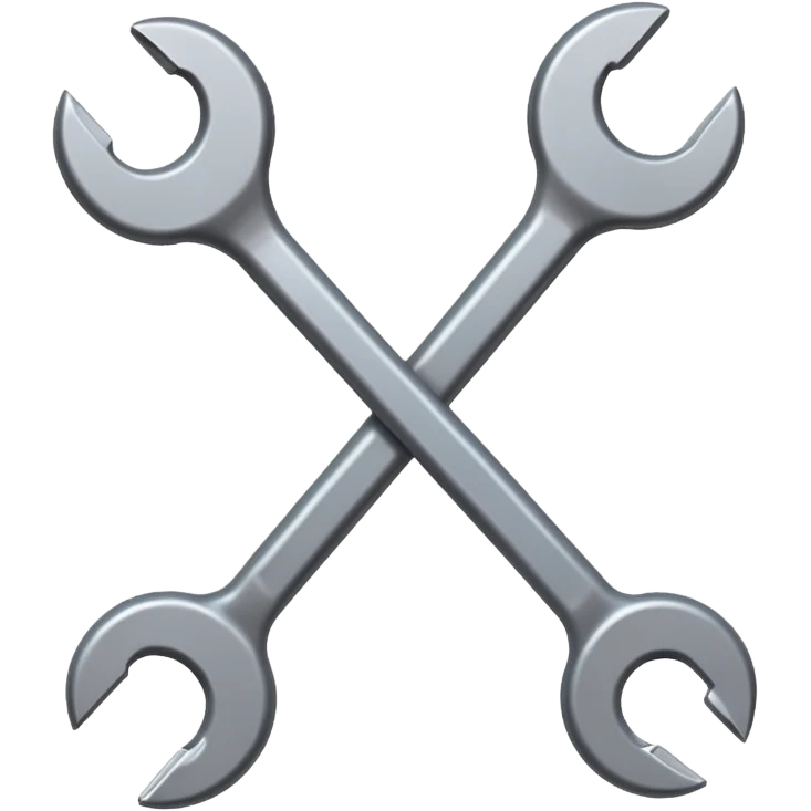 a grey spanner tool in pixel art   emoji