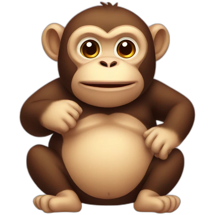 Fat cute monkey emoji