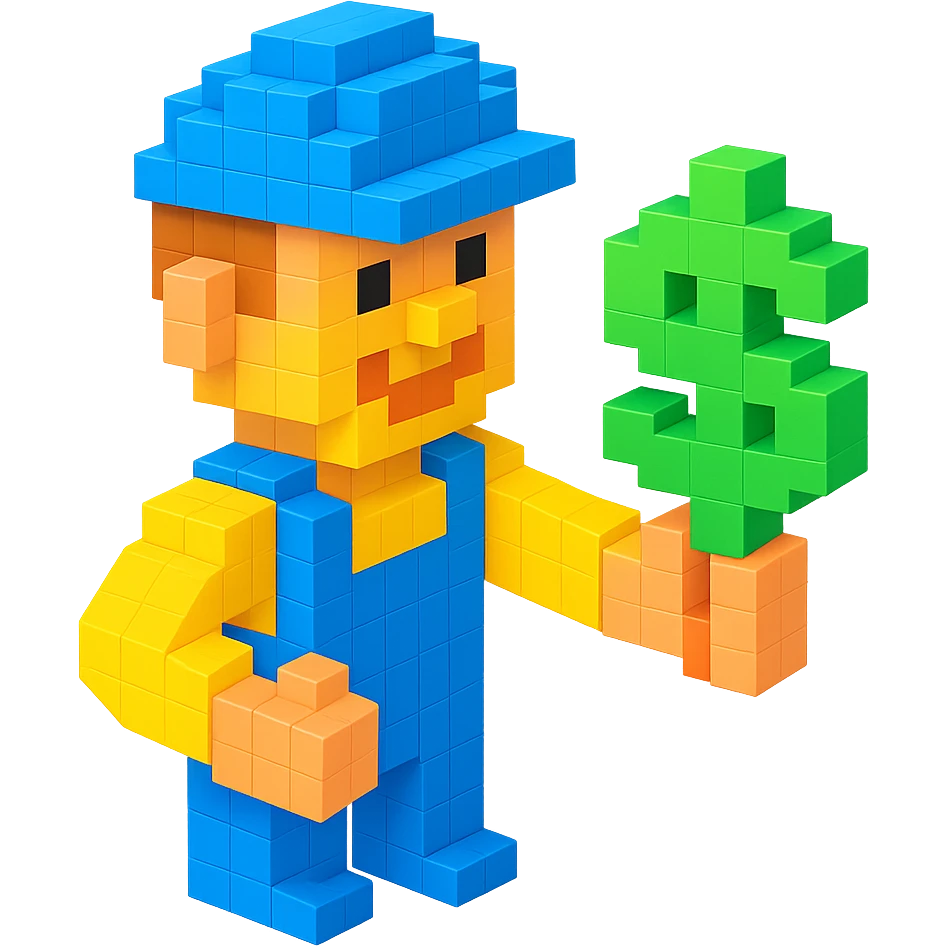 handyman holding a dollar sign emoji