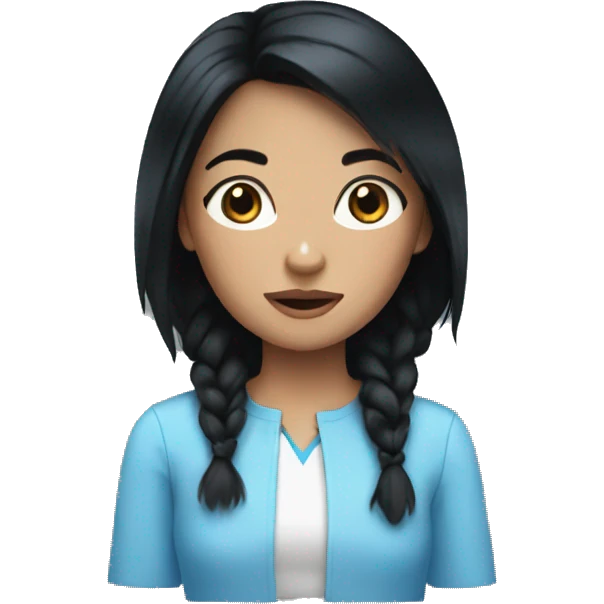 Girl with black hair and blue eyes emoji