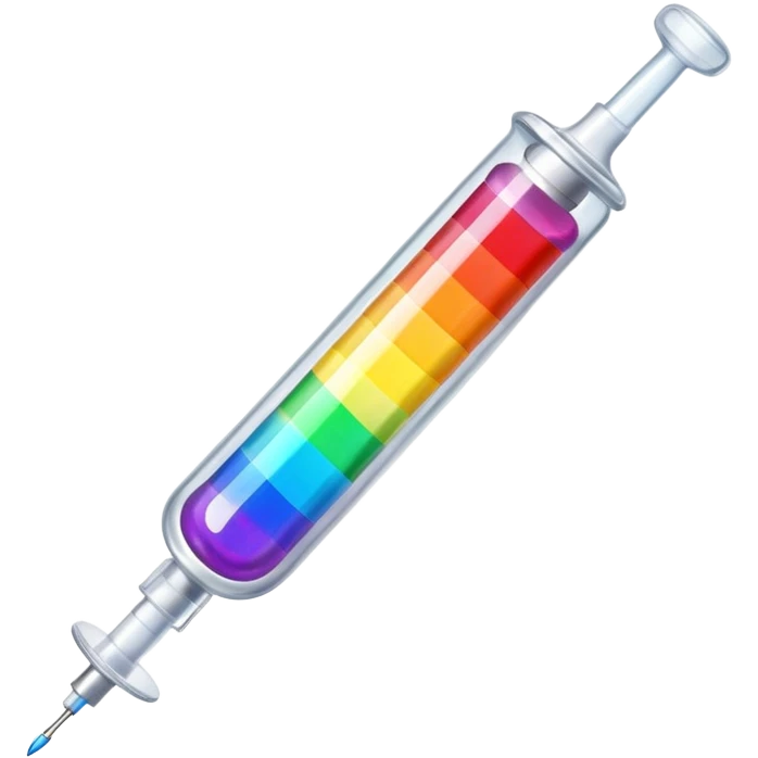 rainbow medicine in a syringe emoji
