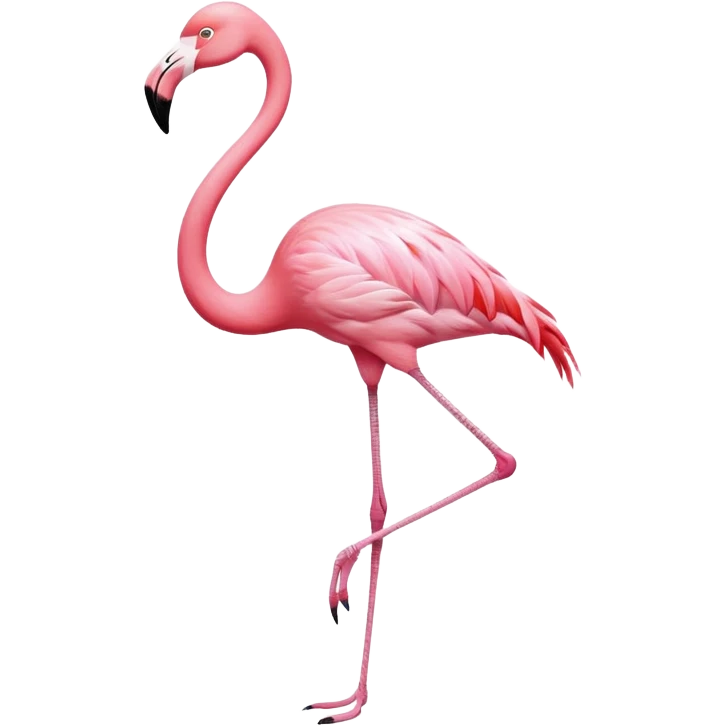 flamingo balancing on one leg emoji