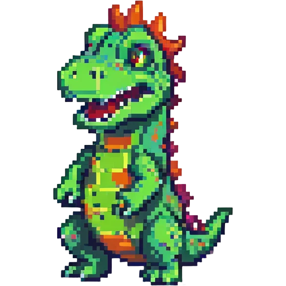 Reptar pixel art character emoji