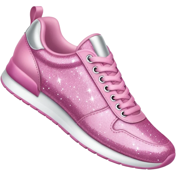 pink glitter fabric sneakers no brand emoji