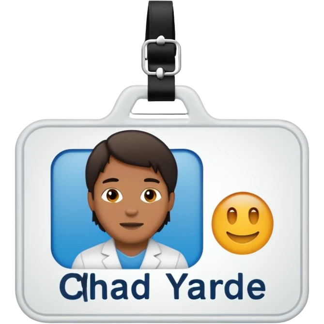 nametag with the words "chad yarde" emoji