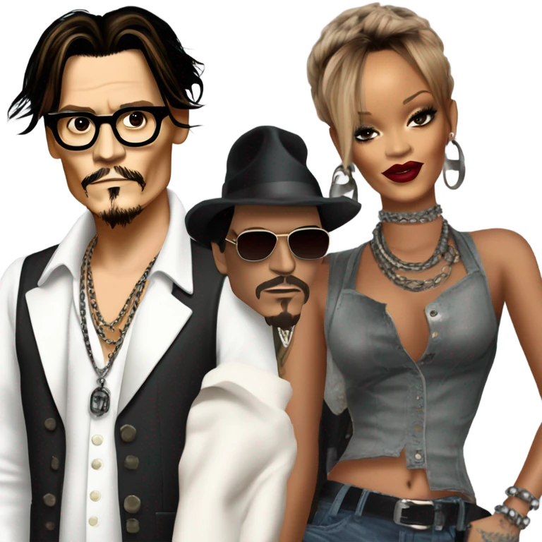 Johnny Depp and Rihanna  emoji