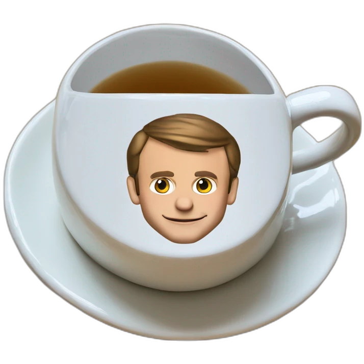 Emmanuel Macron dans une tasse de thé emoji