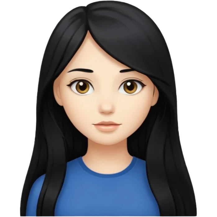 Une belle fille avec les cheveux long, noir avec un côté blond clair emoji