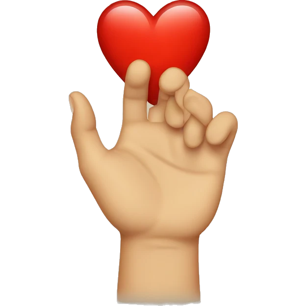 I want a hand with a heart on the inside  emoji